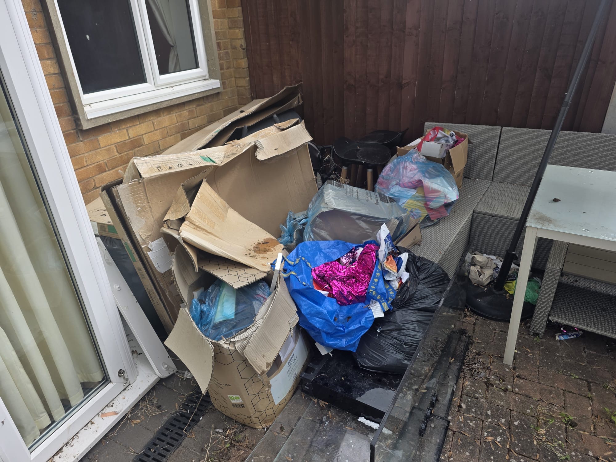 Patio and garden waste cleared by the Essex District Waste Removal team on a man-and-van job in Southend-on-Sea